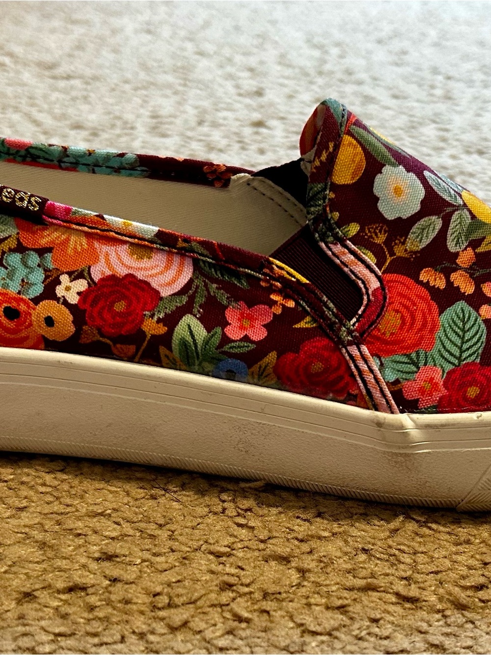 Keds Floral Slip-On Sneakers in Burgundy Multicolor - Picture 5 of 8